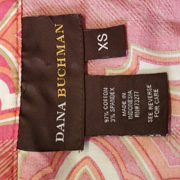 DANA BUCHMAN TUNIC TOP. Pinkand peach size XS. Long sleeves. - Picture 7 of 9